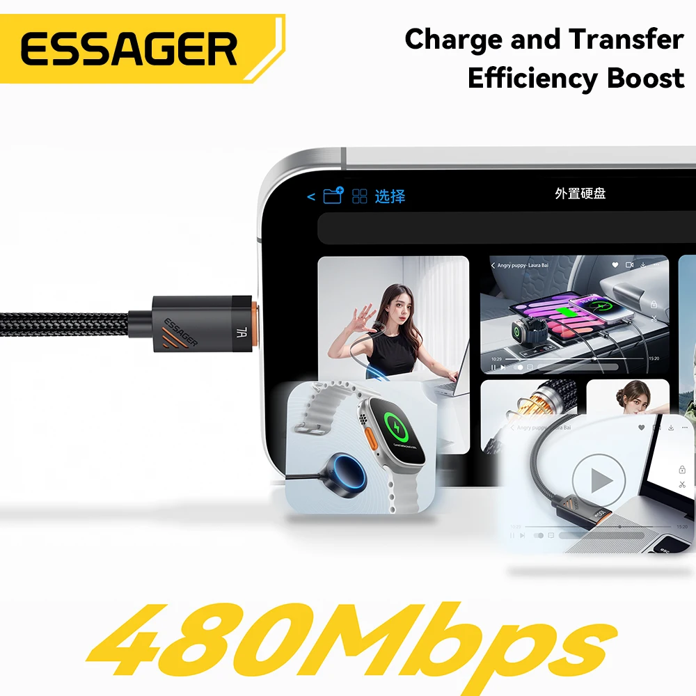Essager Car Spring Type C Cable For iPhone 16 1514 thumbnail 9