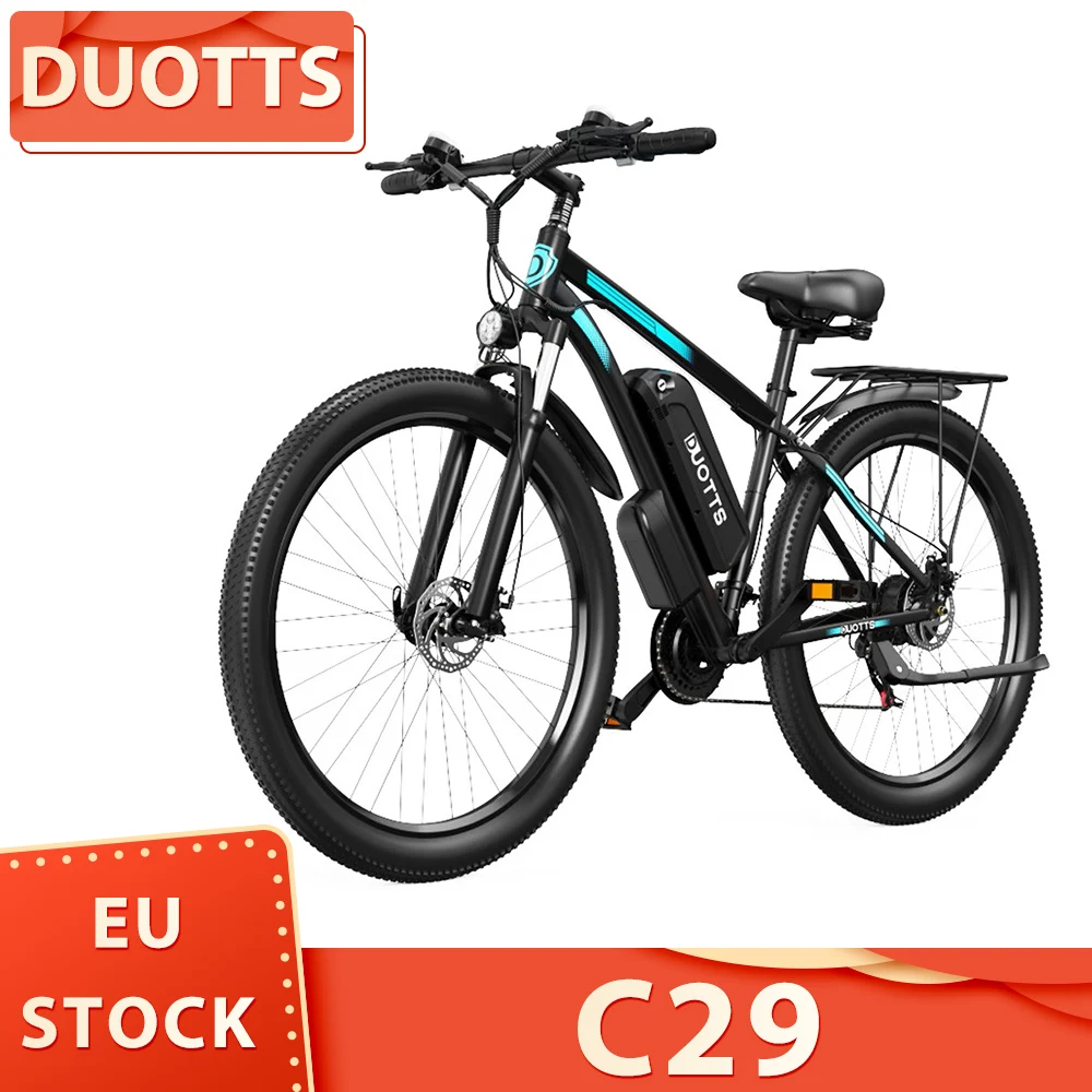 Duotts C29 Bici Elettrica 750W 29 Pollici Pneumatico 48V 15Ah Batteria 50Km Gamma 50 Km/H Velocità Massima Mountain Bike Elettrica Con Portapacchi Pos