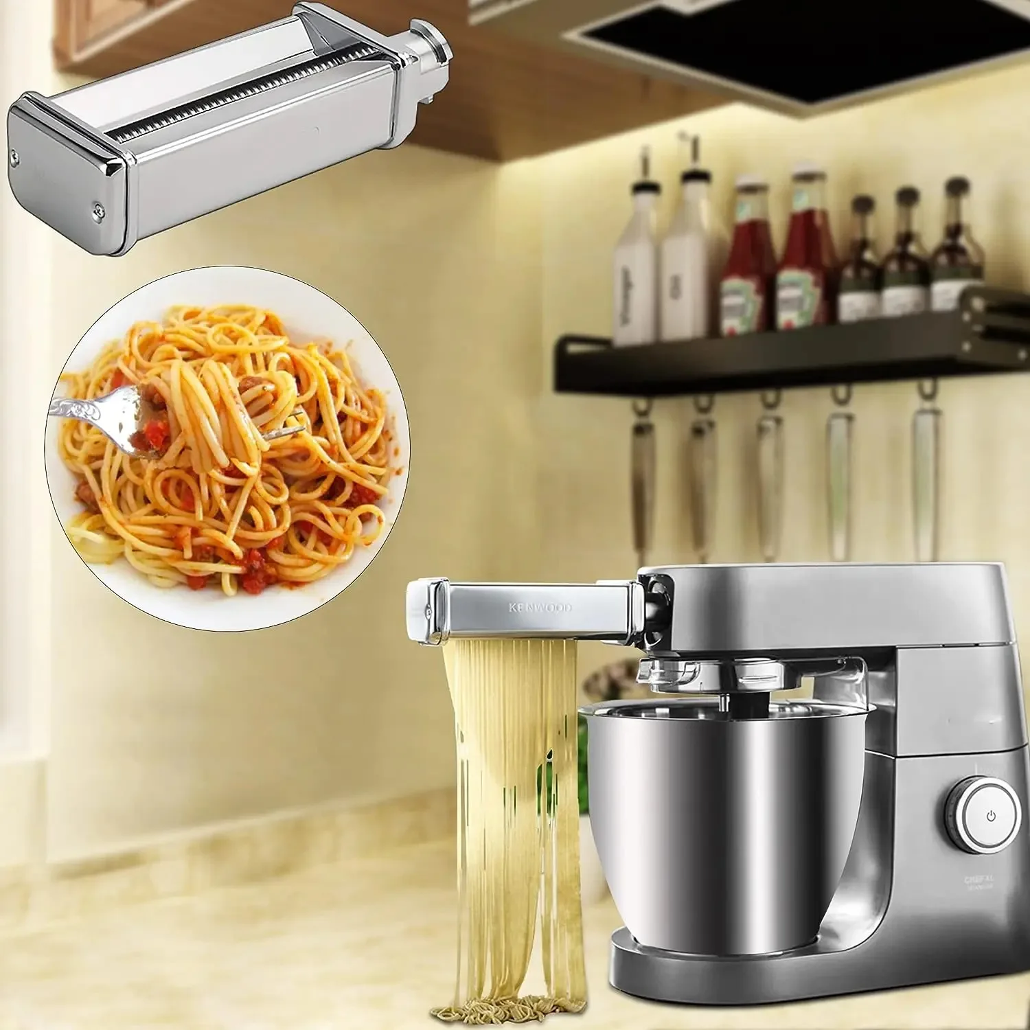 CAYOMEN 셰프 액세서리 Kenwood MAX980ME 시터 세트 스파게티 커터 및 Fettuccine 커터 액세서리 Planetary KENWOOD