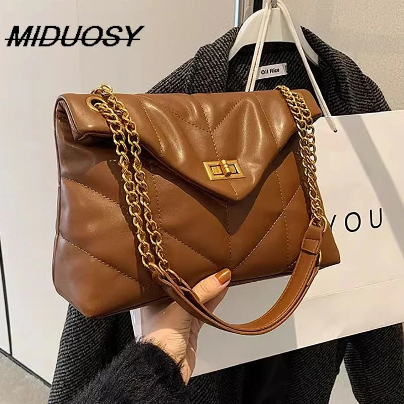 

Advanced Texture Commuter Small Bag Female 2023 New Plaid Embroidery Thread Shoulder Underarm Bag Retro Chain Messenger Bag