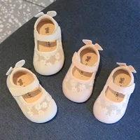 Infant Baby Girl Shoes Toddler Flats Sandals Summer New Cute Flower Mesh Princess Shoes Soft Bottom Anti Slip First Walker Shoes 3