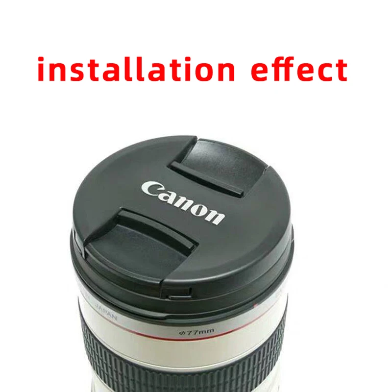 오리지널 캐논 58mm 렌즈 캡은 캐논 EOS 6D2, 5D4, 90D, 80D, 24-50mm, 18-55mm, 55-250mm, 그리고 50-1.4 렌즈와 호환됩니다.