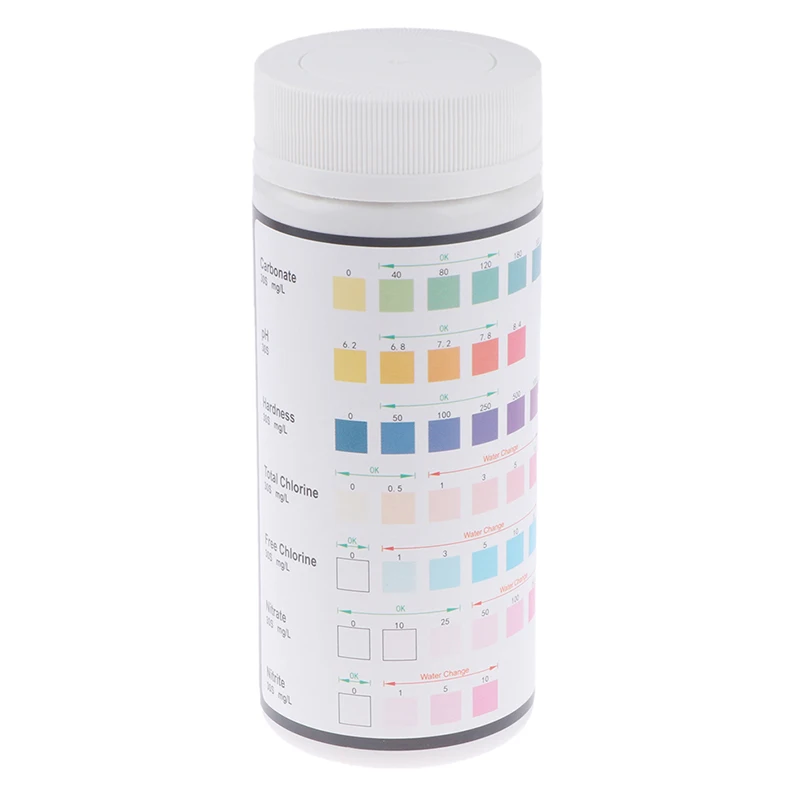 Aquarium Test Strips 1Pc 7in1 Aquarium Testing Kit for Freshwater Saltwater Pond Test Strips for Fish Tank Testing For Fresh Salt Water 11.0*4.5cm