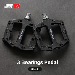 Enhanced Bike Pedals with Wide Platform and 3 Sealed Bearings (Black)