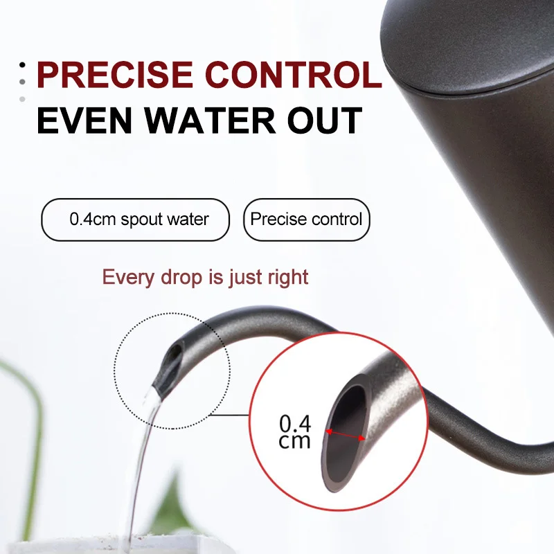 304 Stainless Steel Coffee Pot Long Narrow Spout Drip Kettle Manual Pour Over Coffee Maker Tea Pot 250ml/350ml/600ml with Lid coffee pot coffee kettle pour over coffee maker coffee maker