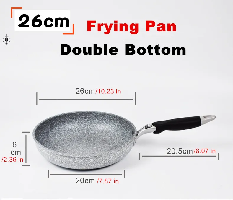 Medical stone Non Stick Frying Pan Wok Pan Induction Gas Stove Cooker