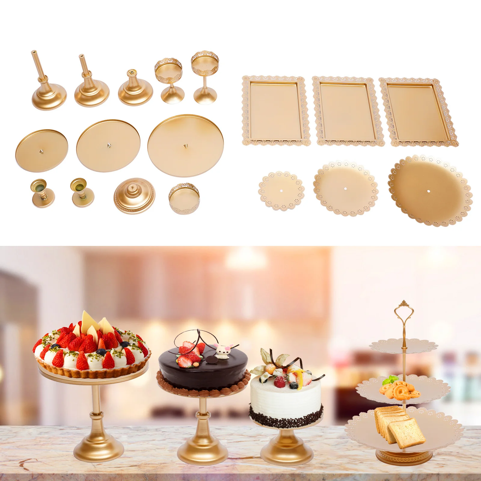 

12PCS Wedding Cake Stand Round Cupcake Stands Party Dessert Plate Dessert Pedestal Party Celebration