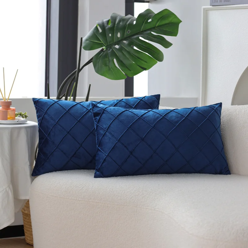 Set of 2 Luxurious Velvet Decorative Pillow Covers - Ultra Soft Cushion Covers