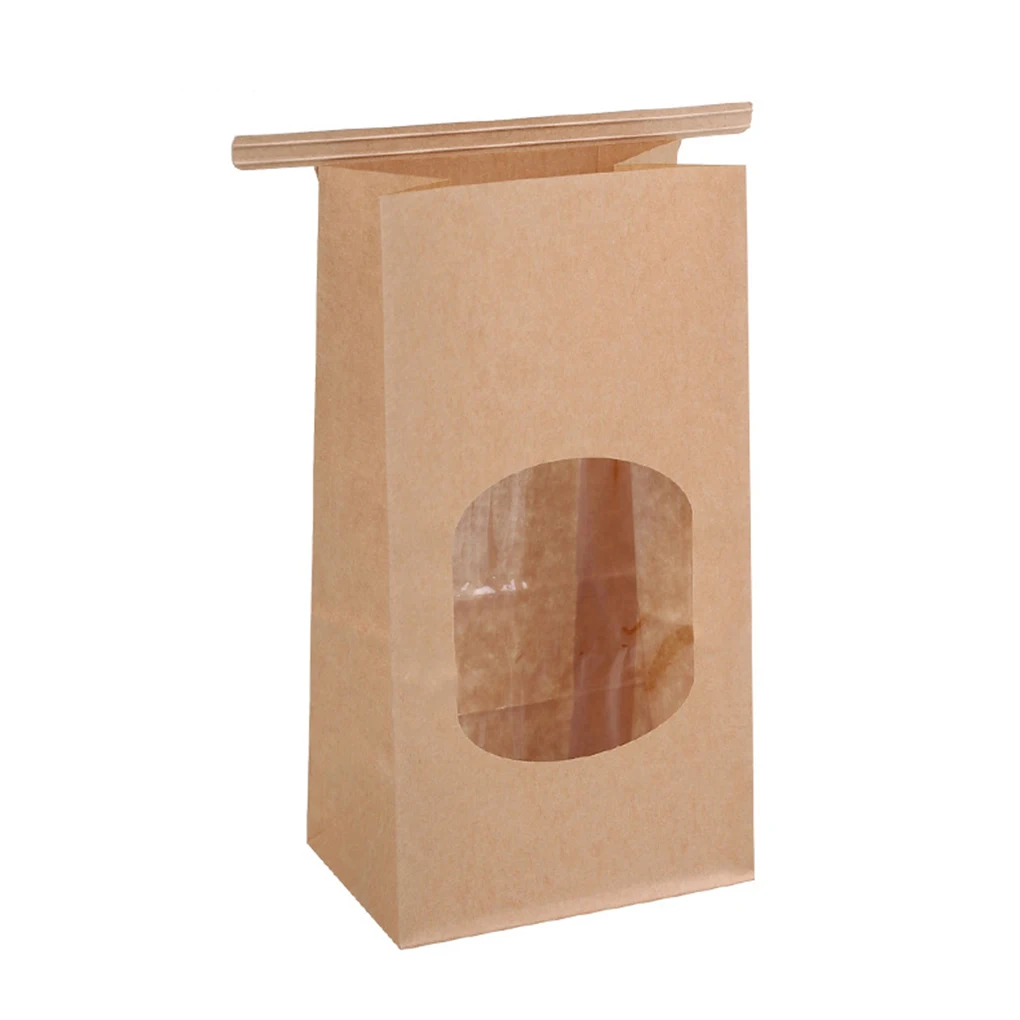 50 Pack Kraft Paper Bakery Bags with Transparent Window – Non-Sticky, Sealing Pouches f... - SKU KPBB1616 - UGI Packaging