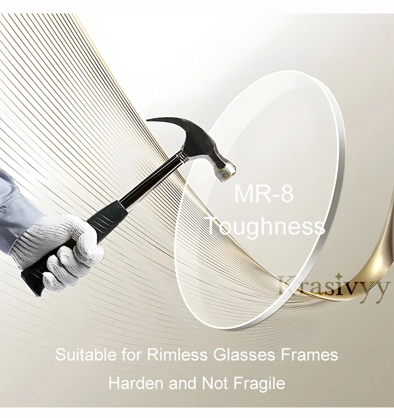 1,61 MR 8 Anti Blau Licht Zähigkeit Dünner Super-Tough Optische Asphärische Anti Blau Rays Linsen (Schlagen für punch/Trog/Trim – Detail 2