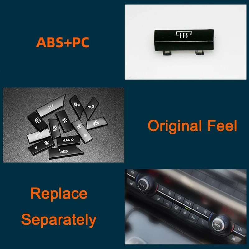 Car A/C Heater Button Key Caps Repair Kit Switch Button Cover for BMW F01 F02 F06 F07 F10 F11 F12 F13 5/6/7 Series 2010-,car air conditioner trim,air conditioner trim,car knob covers,car engine start button sticker,car engine start button,car button repair stickers,car switch repair kit