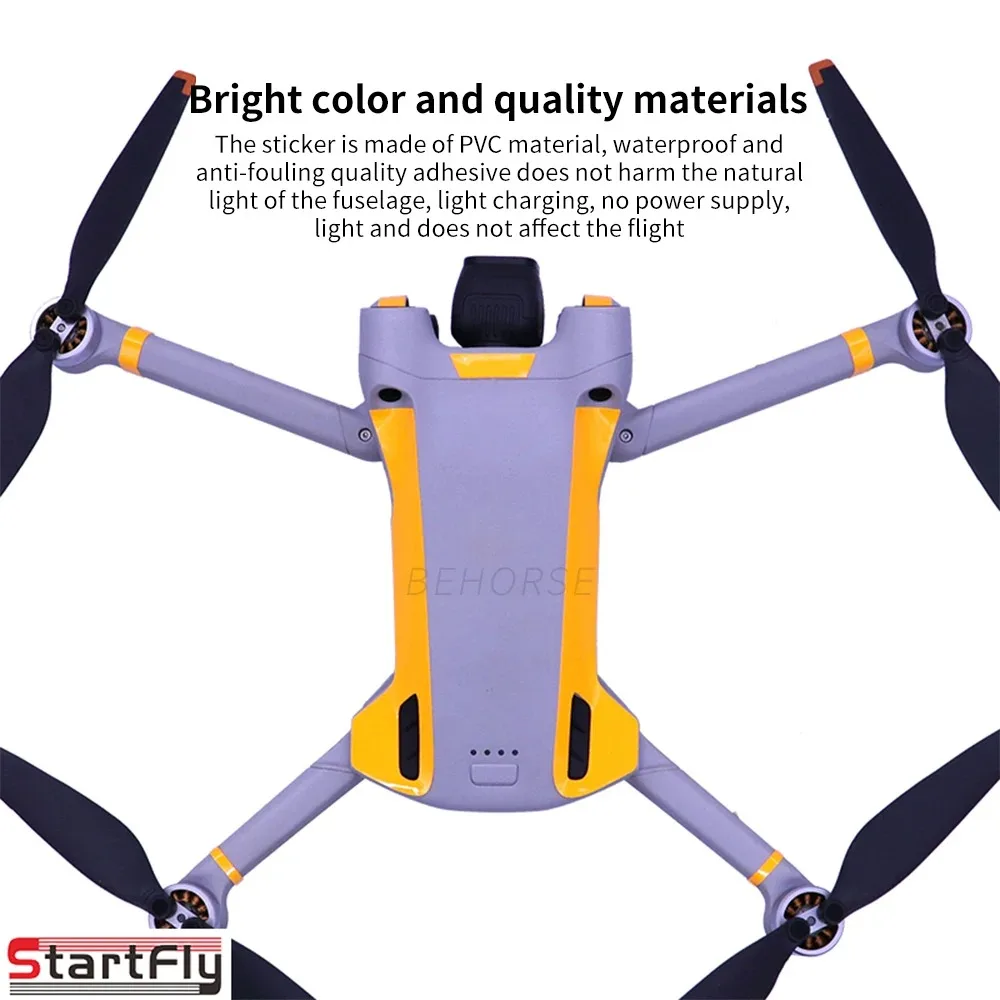 For DJI Mini 3 Pro Drone Luminous Stickers Decoration Decals Skin Anti-Scratch Protective Film Night Safety Flight Accessories ﻿