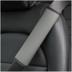 Embossed PU Leather Seat Belt Shoulder Cushion - Comfort & Protection for Your Car (FuganpiHJ GY)
