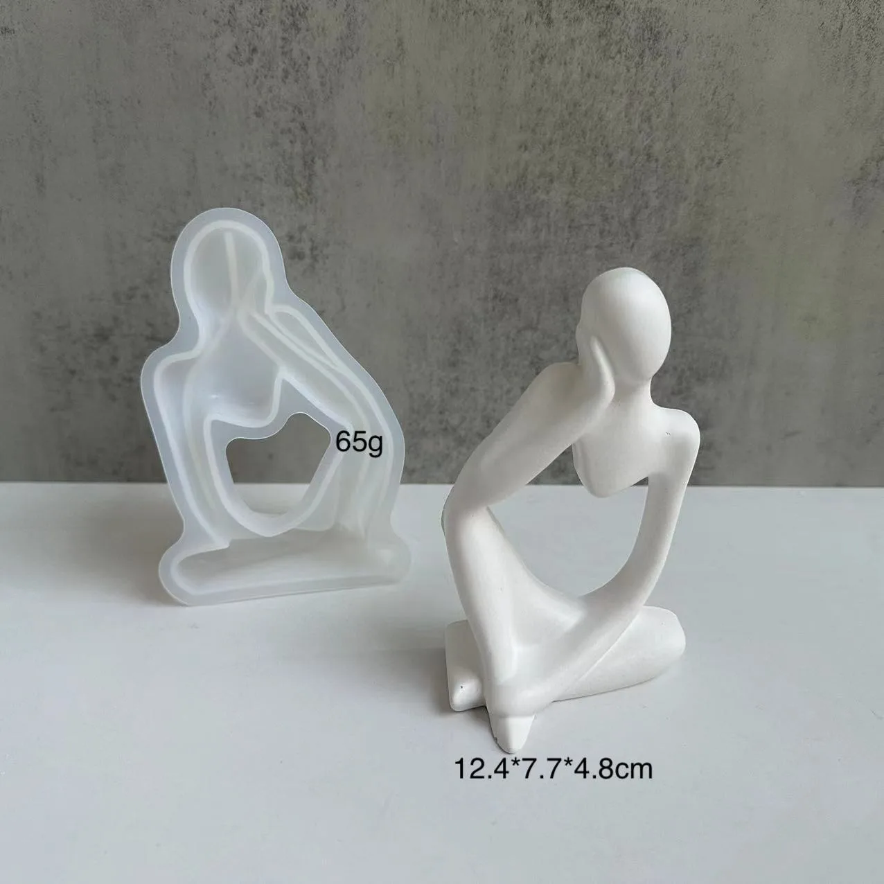 Silicone mold DIY Thinker Statue 3D Nordic Art Abstract Human Body Plaster Ornament Epoxy Resin Handicraft Mold Home Decor