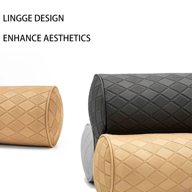Car Neck Pillow Car Seat Headrest Neck Protection Soft Breathable Cylinder Office Removable And Washable