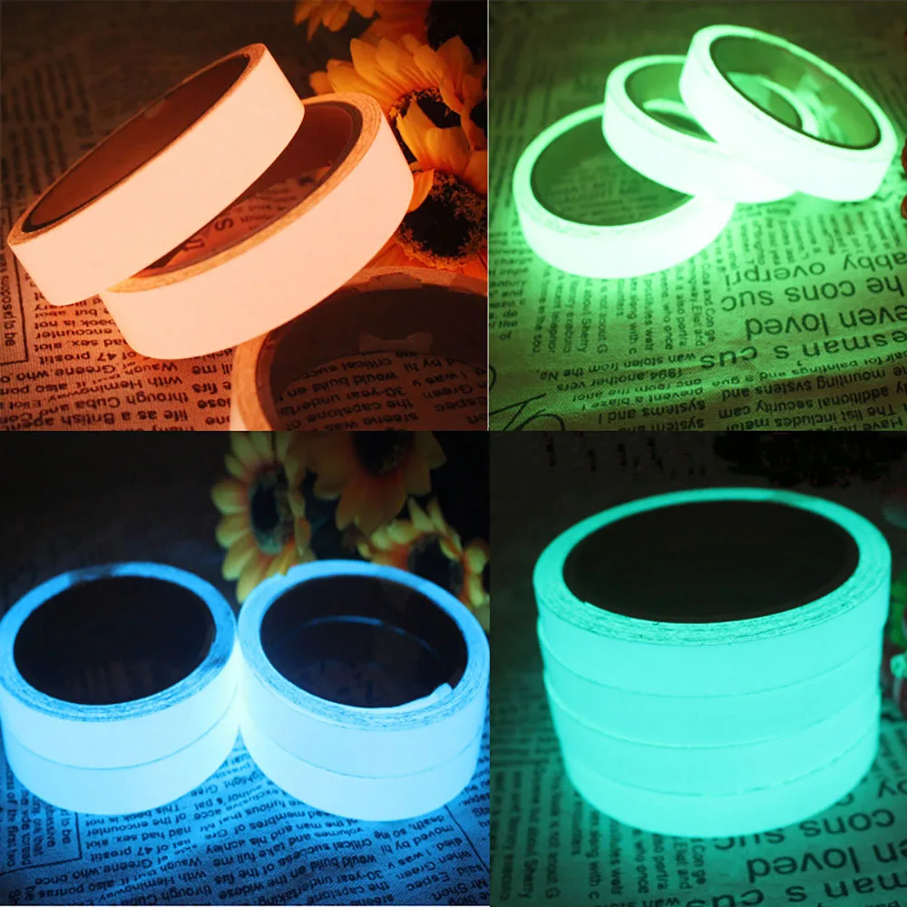 Self-adhesive Tape Luminous Tape 1.5cm*1m 12MM 3M Night Vision Glow In Dark Safety Warning Security Stage Home Decoration Tapes photo