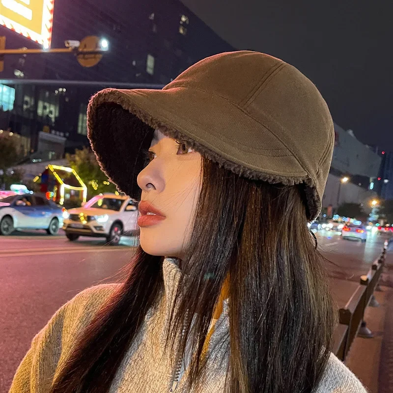 Sun hats ladies baseball caps visor hat Women Autumn Winter Hat Korean Fleece Visors Outdoor Plush Peaked Caps Casual