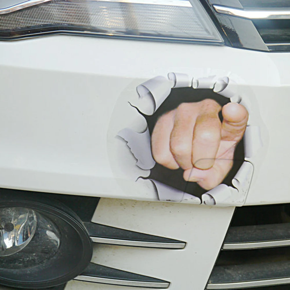 

1Pcs Funny Car Truck 3D Vinyl Graphics Side Sticker Body Door Hood Trunk Window Hole Decal 18.5*19cm For Car Truck SUV Trailer
