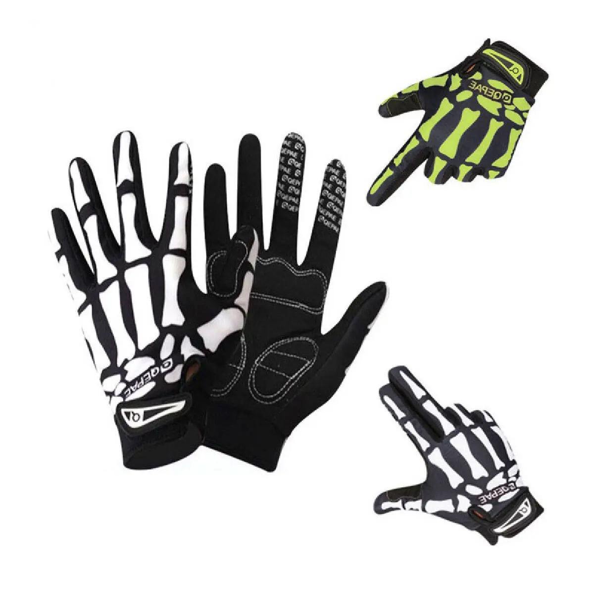 Full Finger Gloves Skeleton Print Warm Sport Cycling Glove Men and Women Skull Glove Anti-slip Mittens Bike Bicycle Equipment
