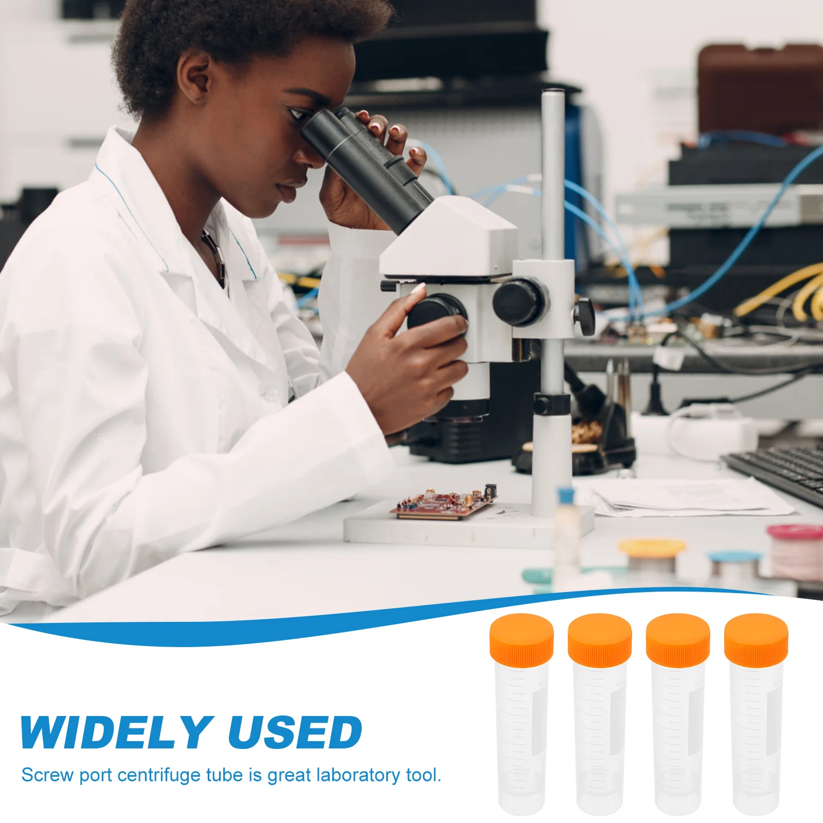 50Pcs/bag 50ml Free-standing Centrifuge Test Tube Plastic Screw Cap Flat Bottom Centrifuge Tube Scale Laboratory Supplies plastic test tubes,centrifuge tube