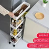 3/4 Tier Rolling Storage Cart Mobile Gap Storage Rack Multi-purpose Utility Cart Kitchen Organizer Shelf Bathroom Storage Rack 2