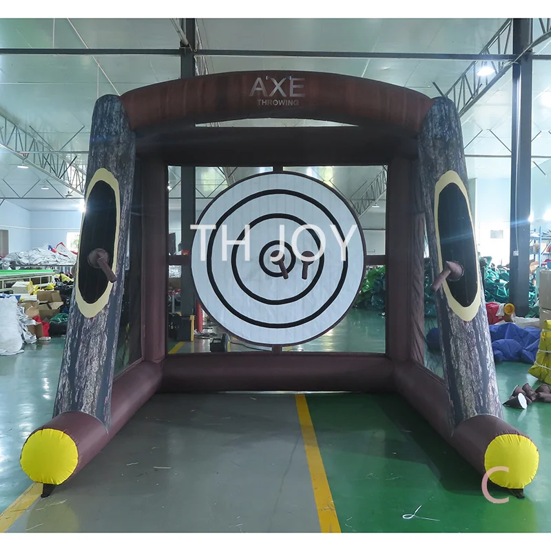 

free air ship to door, Newest inflatable Flying Axe Throw interactive game, 3x3m inflatable throw axe carnival games