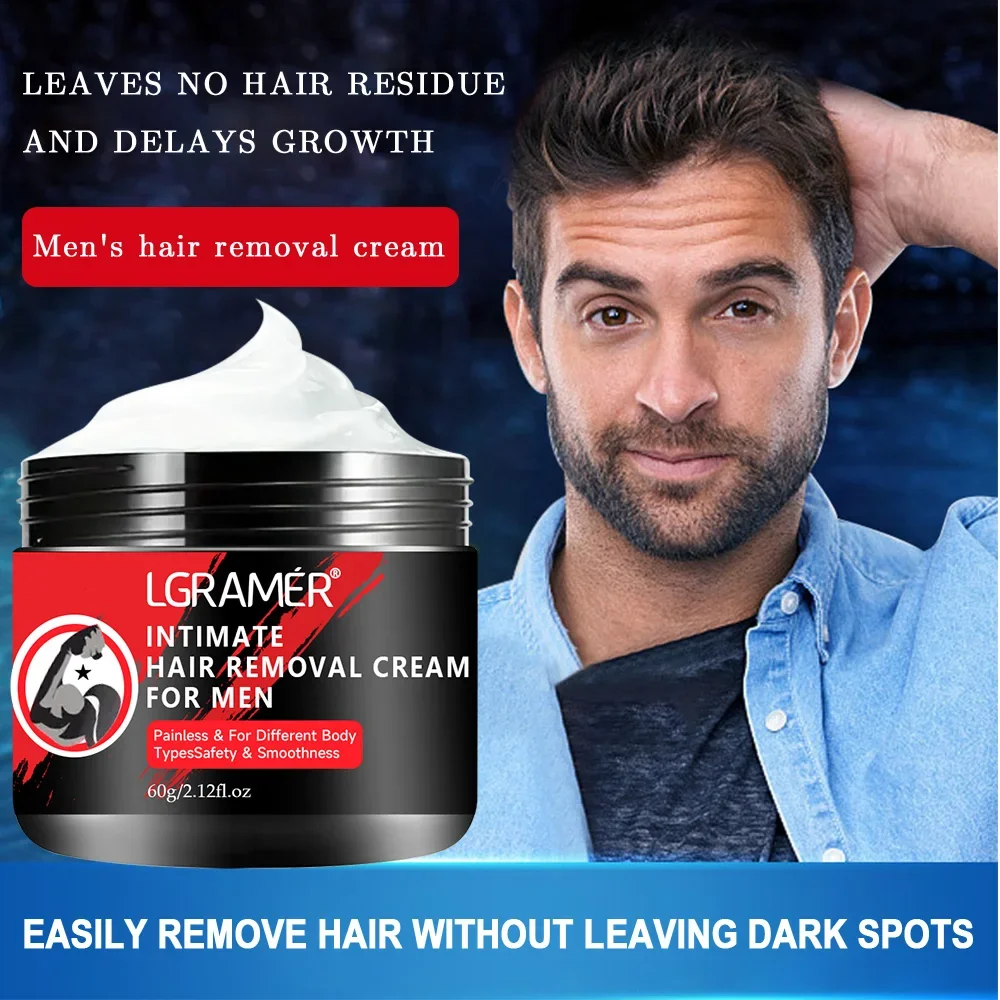 Crema de depilación indolora para hombres, depilación suave no
