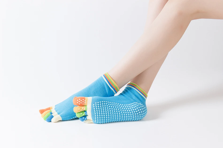 WOSWEIR 1 Pair Women Sports Yoga Socks Five Finger Slipper Anti Slip Lady Pilates Ballet Heel Professional Dance Protector 22 S5f4eb71877fd4c34ae4f513954cebfb5F