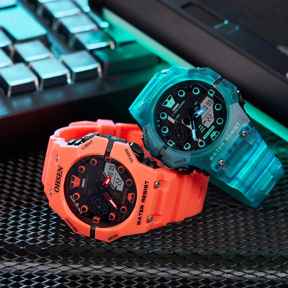 Digital Watches for Men Fashion Blue Tactical Man Wristwatch Dual Time Waterproof Electronic Military Quartz Watch Male Clocks - 2