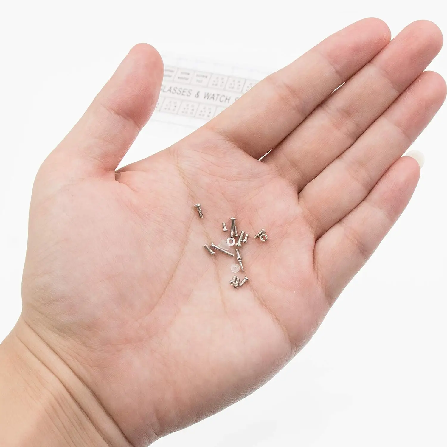 500 Pcs 안경 선글래스 수리 도구 키트 나사 코 패드 스크루 드라이버 너트 광학 부품 모듬