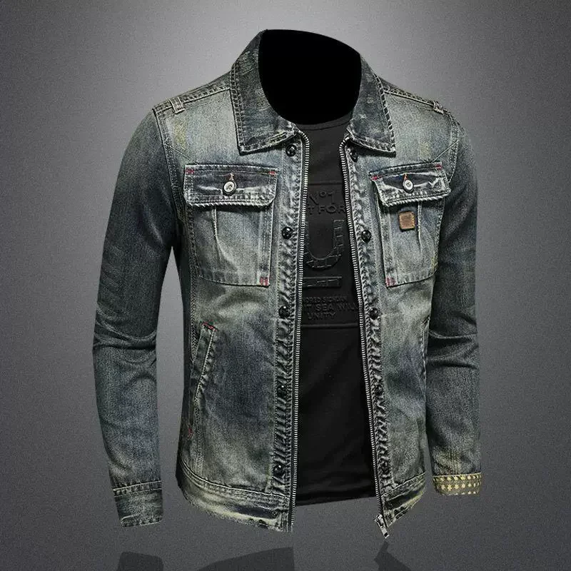 2025 nouvelle veste en jean homme mode Trench Coat tendance