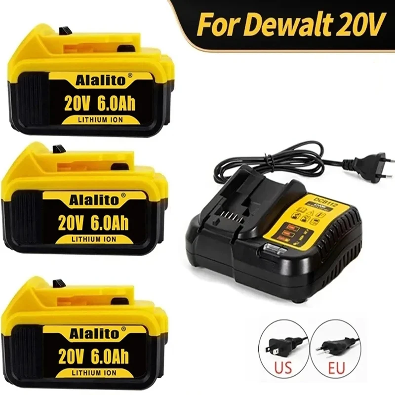 

Genuine 18V/20 Volt MAX 6.0Ah DCB200 Replacement Li-ion Battery for DeWalt DCB205 DCB201 DCB203 Power Tool Batteries