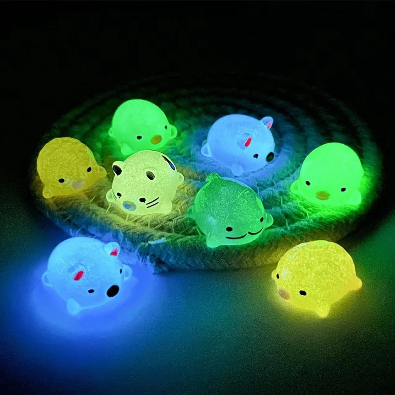 Glow Dark Dinosaur Blocks 5/10 Pcs Set Glowing In The Dark Cute Mini Dinosaur Fox Animal Cartoon DIY Accessories Micro Landscape Kawaii Girl Kids Toy Gift