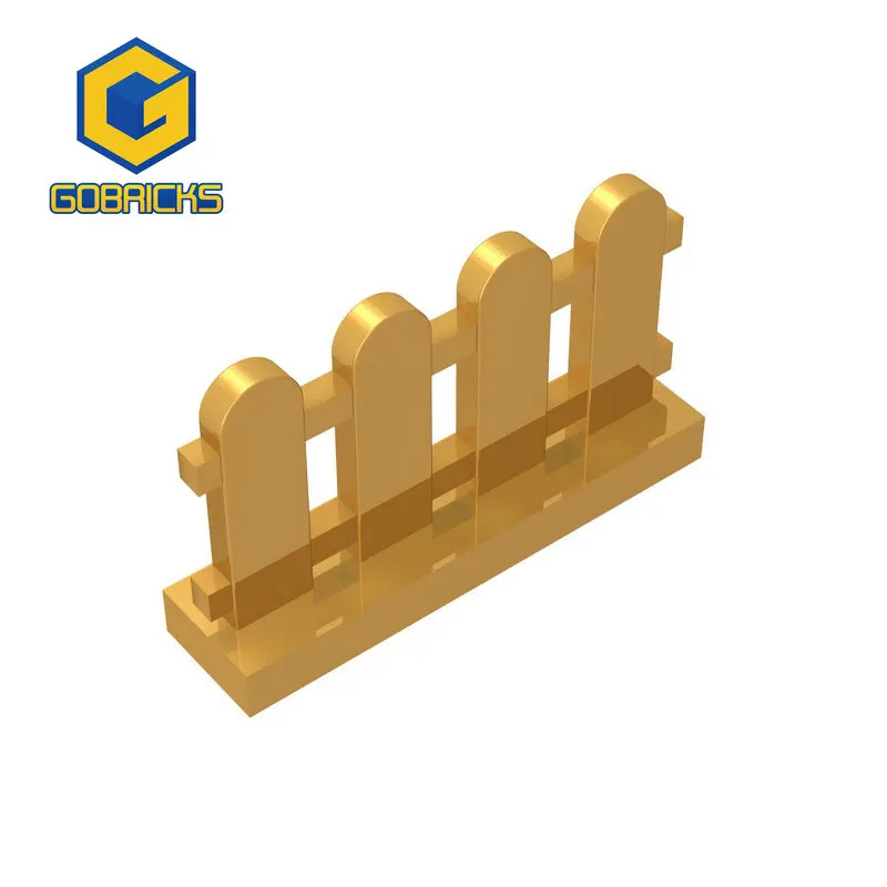 Gobricks 10pcs MOC 벽돌 부품 33303 피켓 울타리 1x4x2 Paled 호환 빌딩 블록 입자 DIY 아이 퍼즐 장난감 선물
