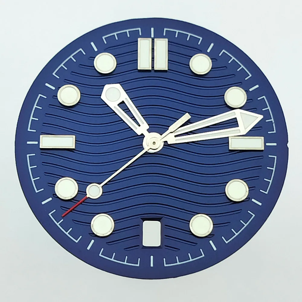 Men's 42mm Mechanical Watch Case with Luminous Dial and Assembled Parts