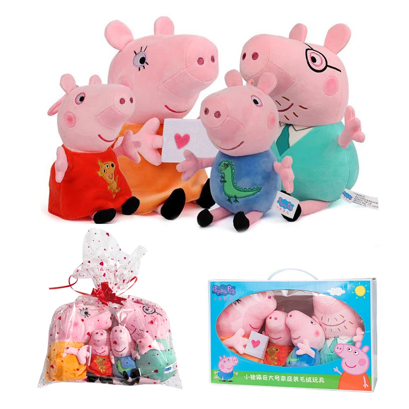 4 Pz/Set Peppa Pig George Pig Mamma E Papà Set Giocattoli Di Peluche George Pig Family Peluche Doll Holiday Party Decoration Gift For Children
