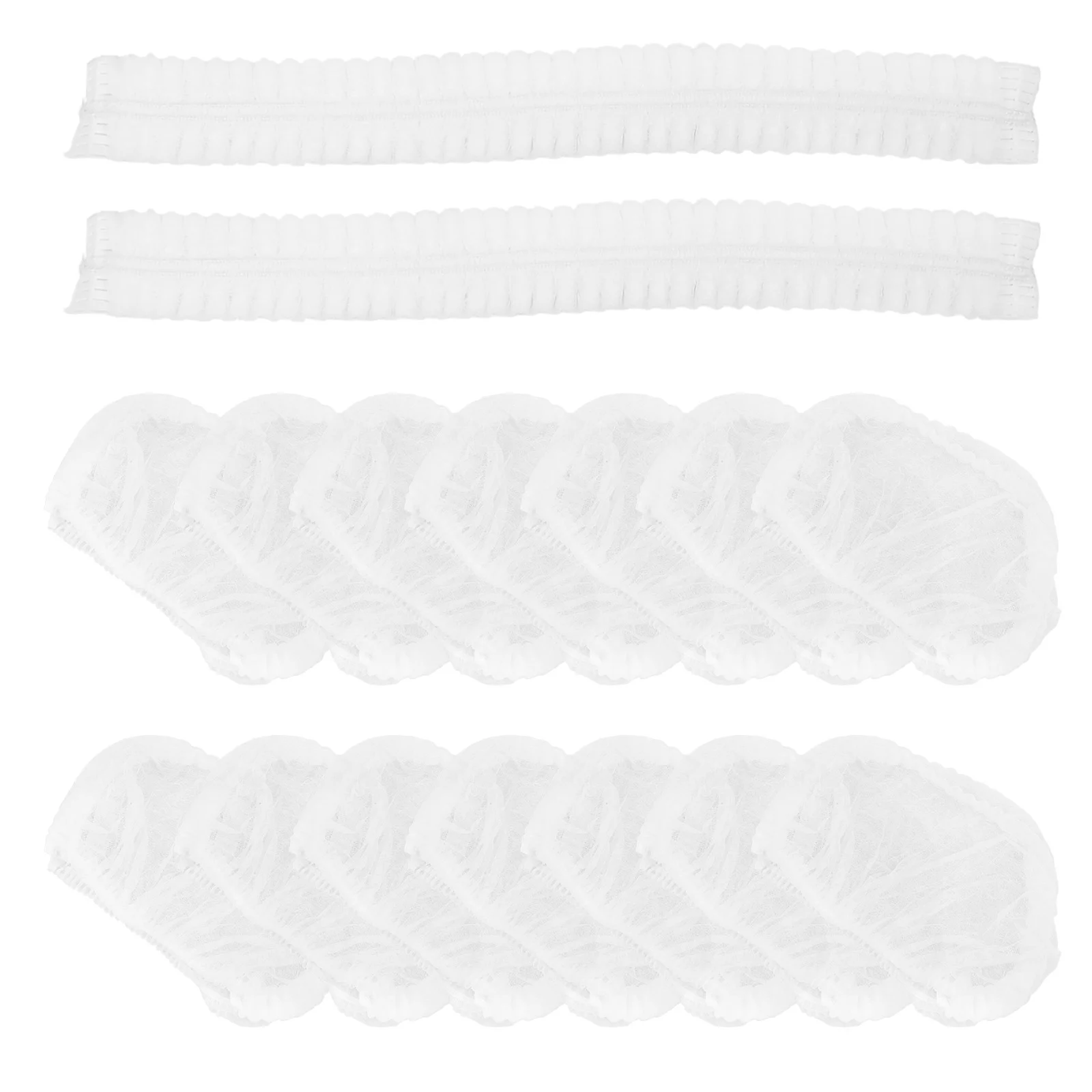

100 Pcs Disposable Hat Hair Net Non-woven Nets Mesh Hairnets for Food Service Caps