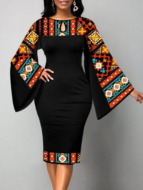 Amarachi Lantern Sleeve Print Dress - Image 3