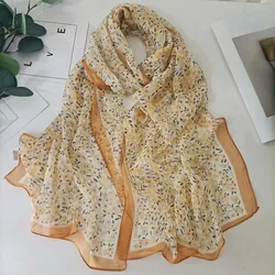 Elegant Floral Star Print Women's Chiffon Scarf - Summer Beach Shawl & Sunscreen Wrap (Flower 1)