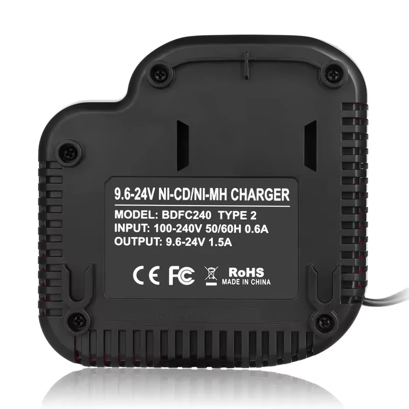 Black & Decker BDFC240 충전기 9.6V-24V NICD/NIMH 니켈 배터리 전동 공구 충전기 교체 배터리 충전기에 적합