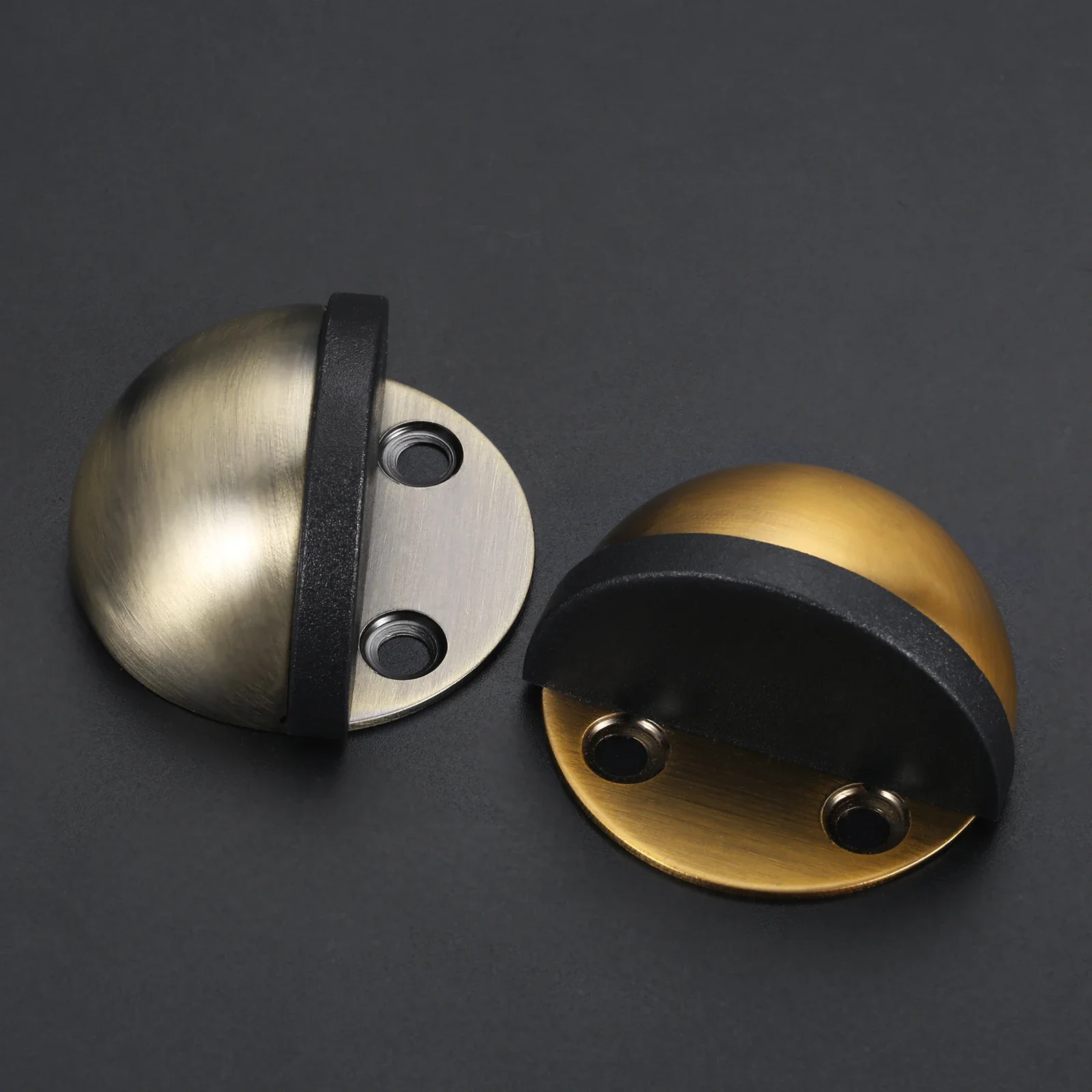 Door Stopper 1pc w/screw Hemisphere Stainless Steel Rubber Bumper Punch-free Hidden Holder Catch Floor 1.77in Gold White Bronze