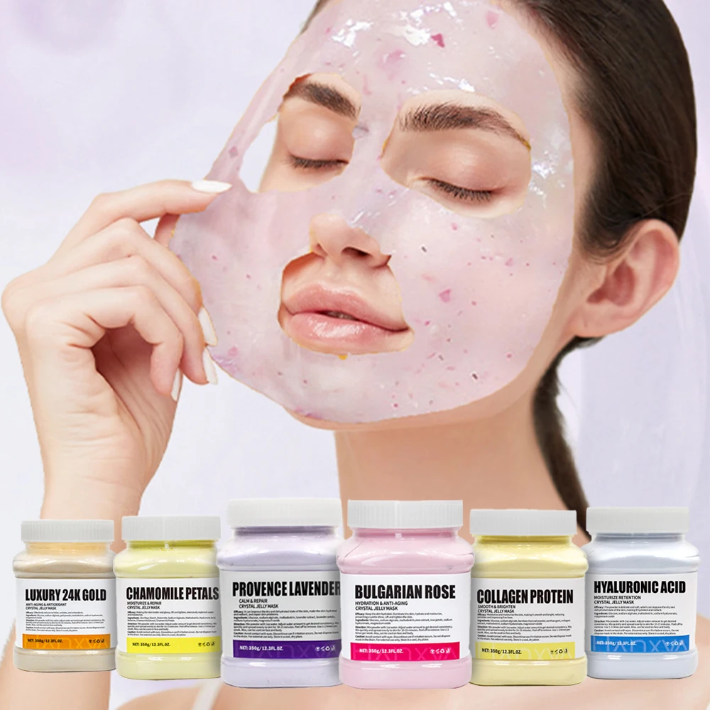 350g Jelly Mask Powder Rose Lavender Crystal Mask Collagen Face Mask Skin Moisturizing Powder Mask Facial Mask DIY Skin Care