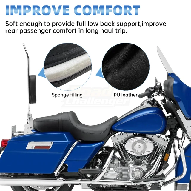 Motorcycle Sissy Bar Passenger Backrest Pad For Touring Road King Electra Street Glide - AliExpress