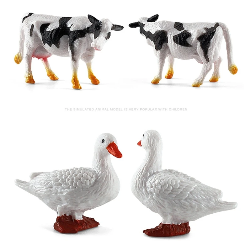 12pcs Mini Farm Animal Figurines Realistic Farm Animal Figures Toys Plastic Farm Barn Animals Playset Set for Toddlers 3