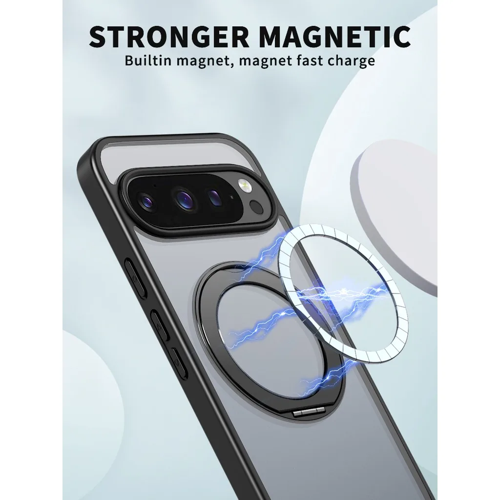 360° Rotating Magnetic Phone Case with Kickstand and Shockproof Cover