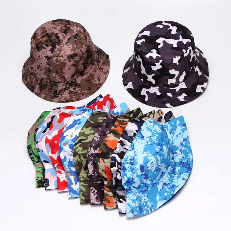 Eimer Hut Männer Frauen Unisex Fischer Hut Angeln Kappe Outdoor Camouflage Sport Gruppe Team Sonnenschirm Sonnenschutz Sonnenhut Sommer – Detail 1