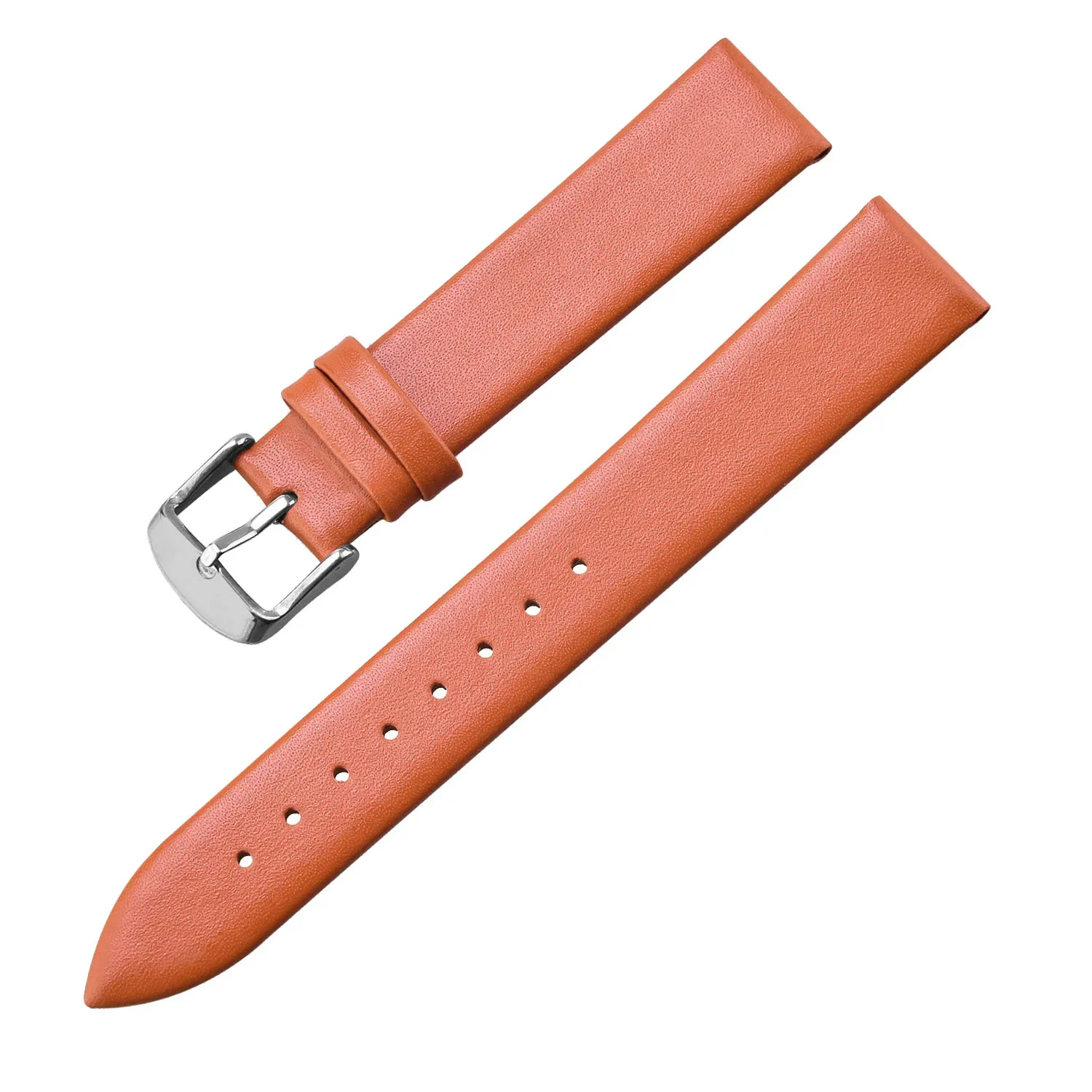 Elegant Calf Leather Watch Strap with Silver Buckle – Genuine Leather Band