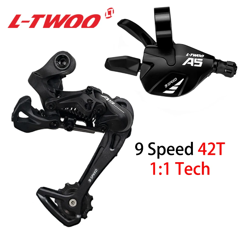 

LTWOO A5 1X9 9 Speed Derailleurs Trigger 9s 9v Shifter Lever Rear Derailleur 2 Kits Switches 1:1 ratio