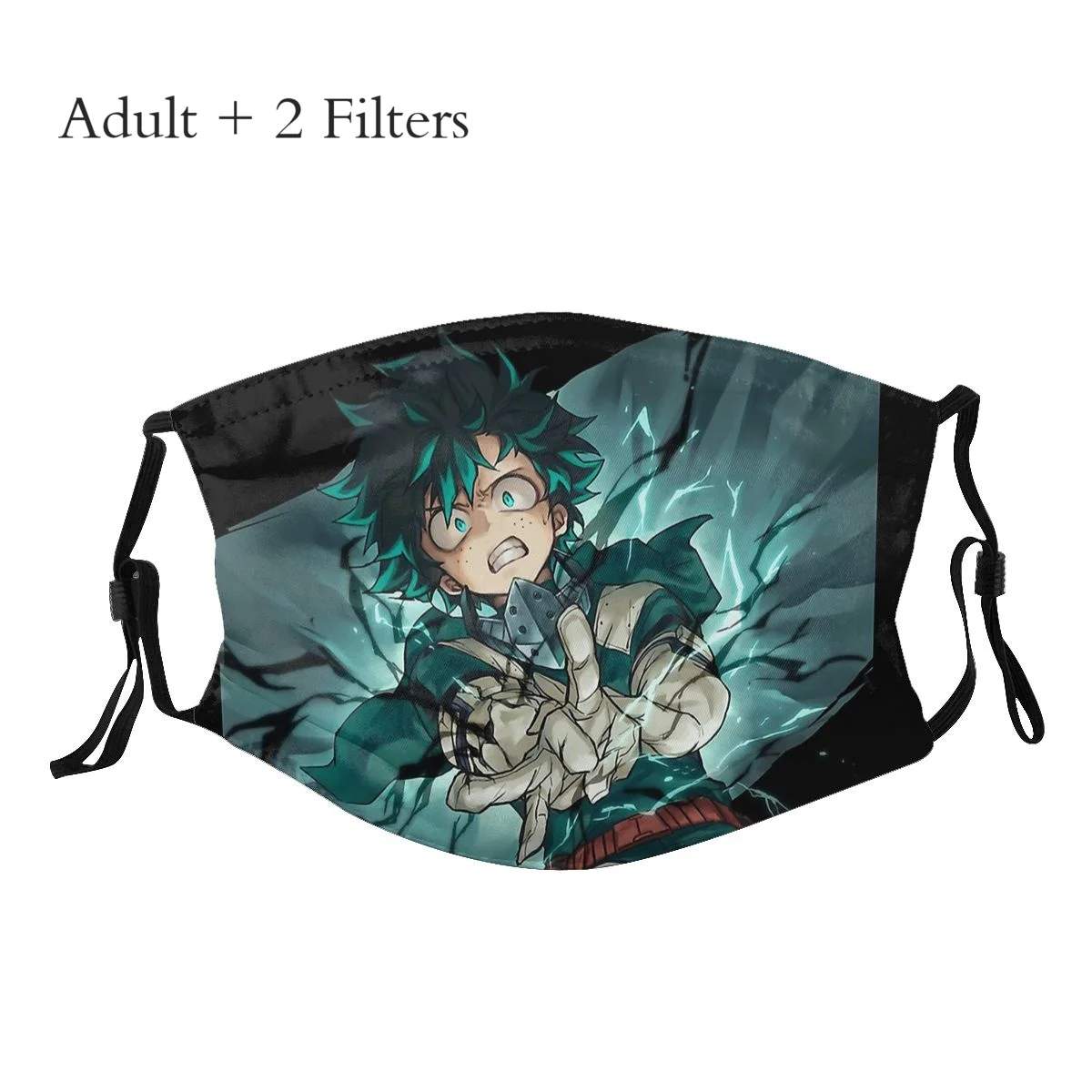 

My Hero Academia All Might Manga Mouth Mask Deku Izuku Midoriya Facemask Wasbaar Unique New Design With PM2.5 Filters