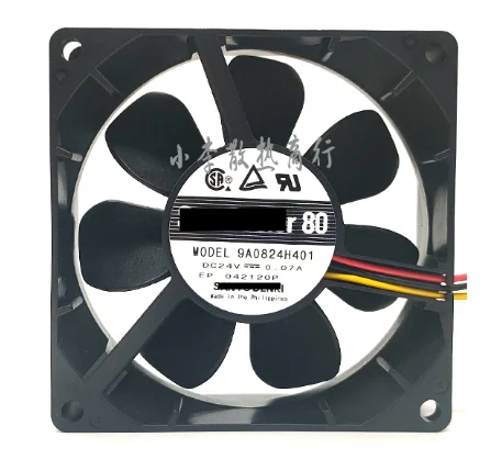 

100% working original 9A0824H401 8025 24V 0.07A 8CM 3-wire silent inverter ball fan